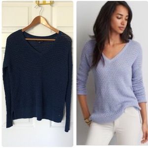 📦American Eagle Waffle Knit V-NeckSweater in Navy